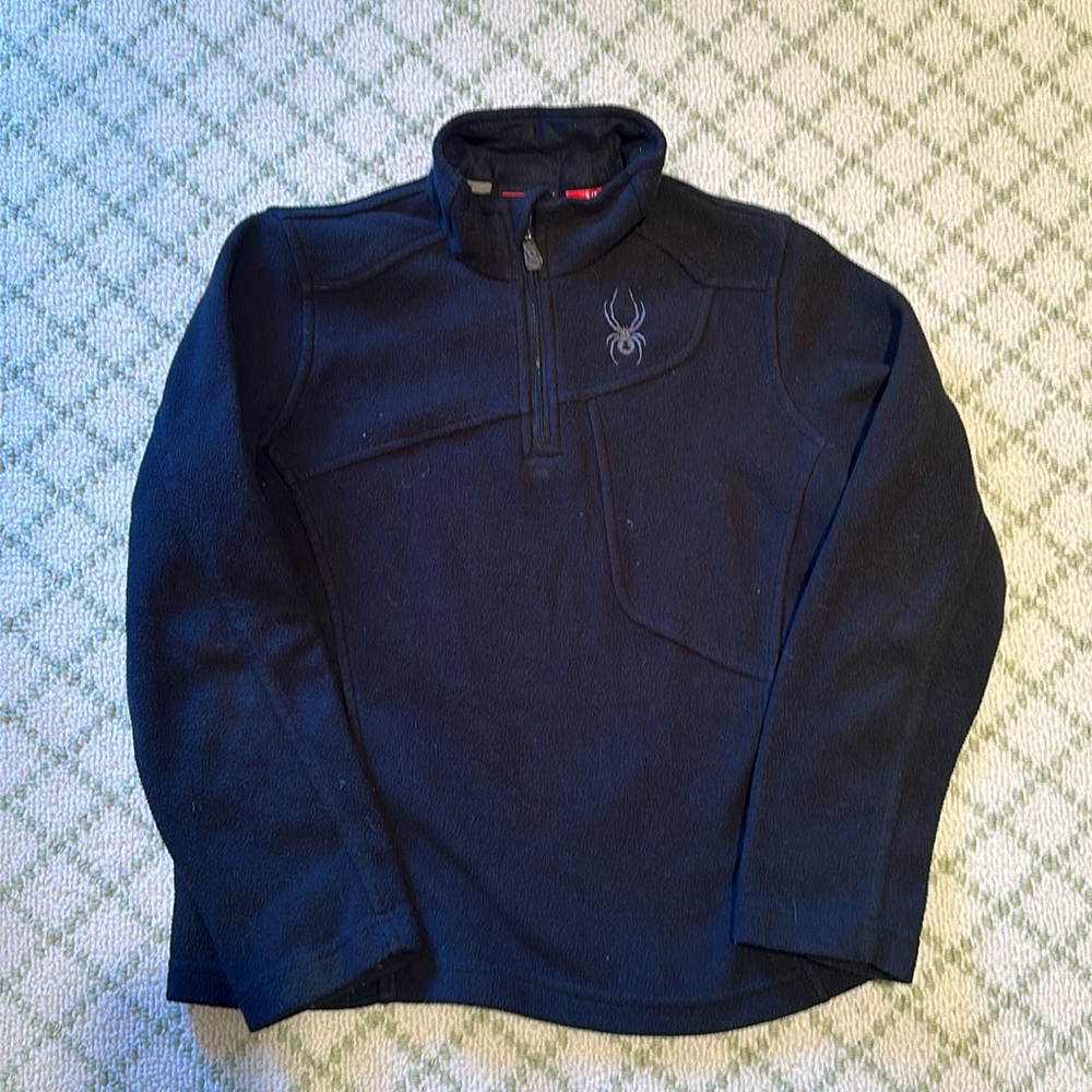 Spyder, 3/4 Zip Fleece, Black, Size Small
